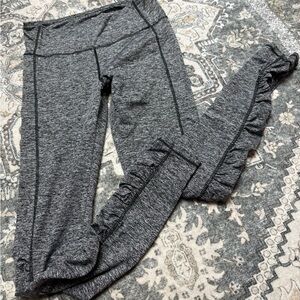 Gray Ruffled Kids Leggings
